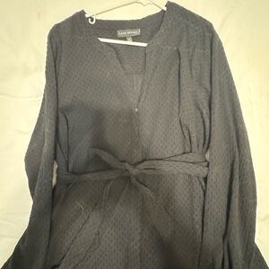 Button Down Black Long Sleeve Top